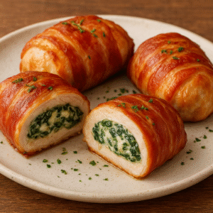 Prosciuitto-wrapped stuffed chicken