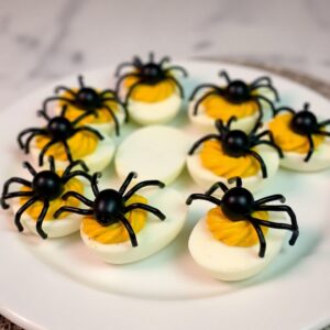 Spider Deviled Eggs